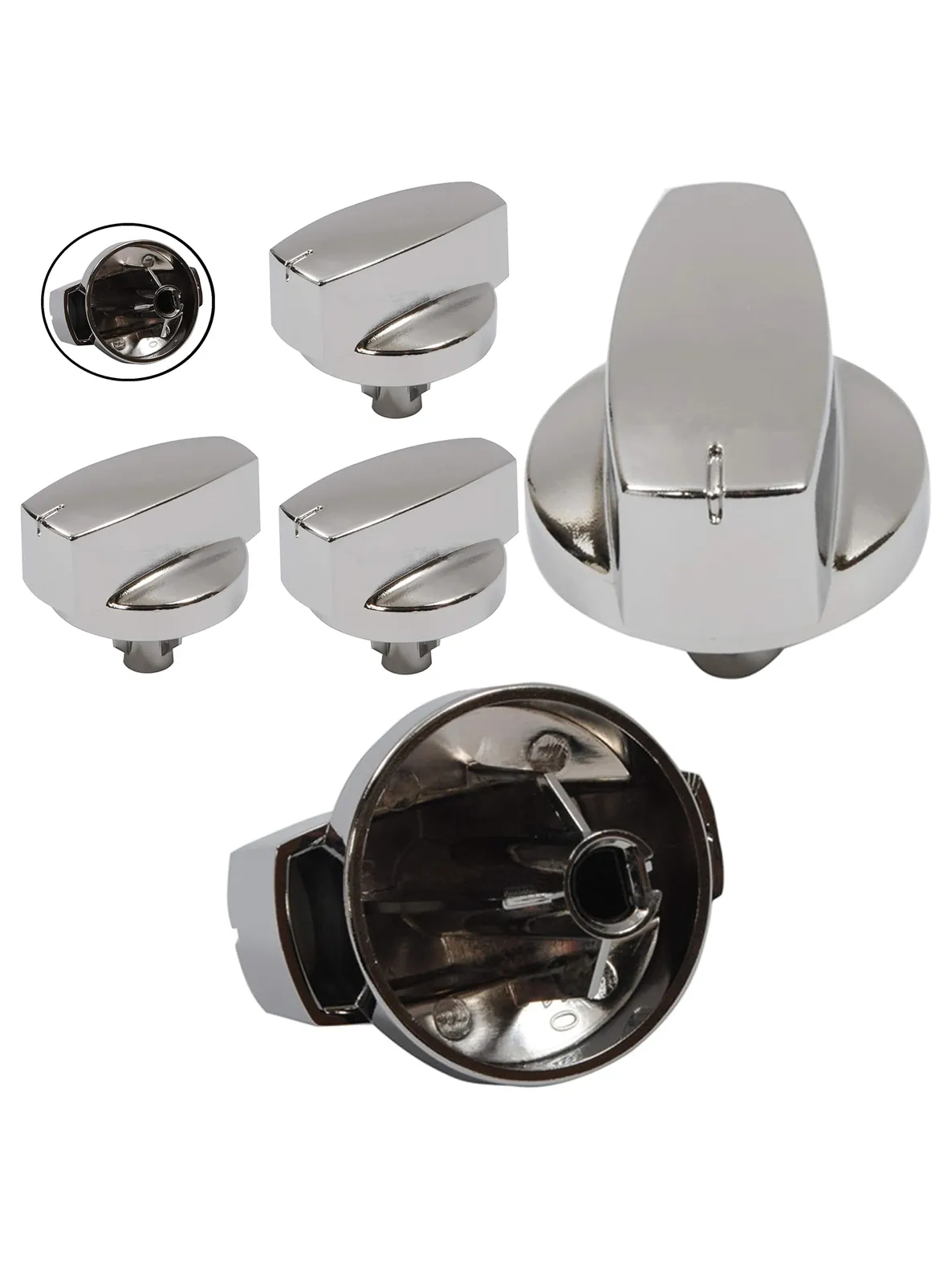 3‑Pack Silver Chrome Oven Control Knob – Replacement Stove Switch