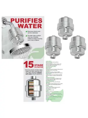 3‑Pack Universal Chrome Shower Head Filter – Hard Water Softener