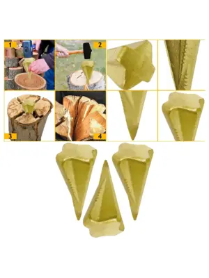 3-Piece Log Splitter Kit – Axe, Wedge Maul & Timber Spike