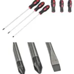 3-Piece Long Magnetic Screwdriver Set – Phillips & Slotted, Steel