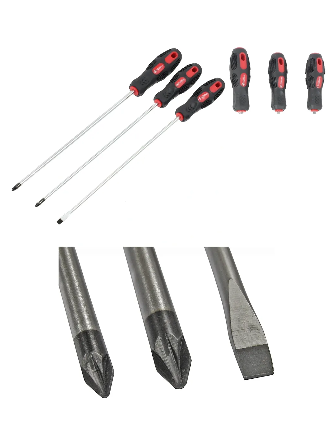 3-Piece Long Magnetic Screwdriver Set – Phillips & Slotted, Steel