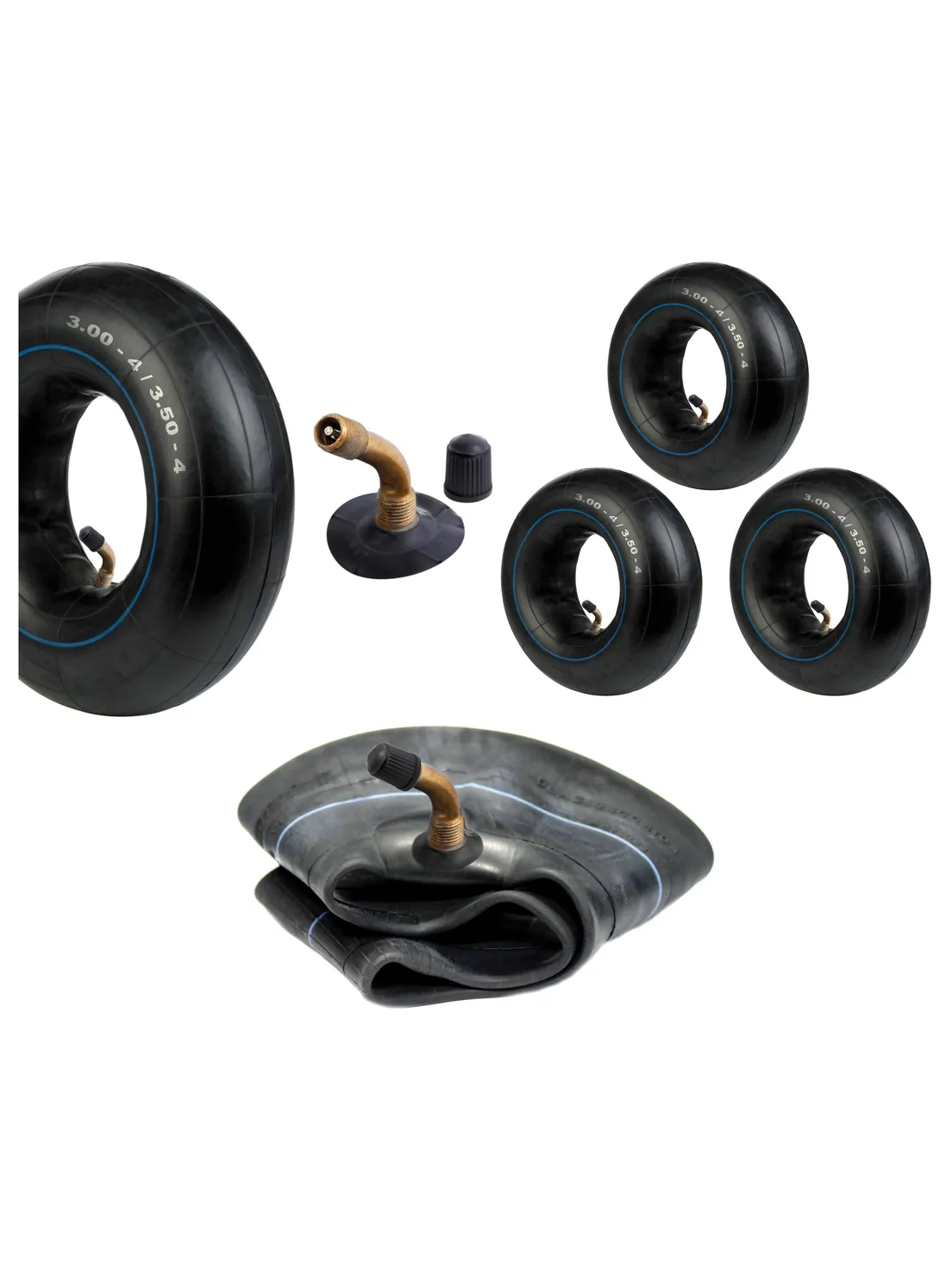 3 Pneumatic Inner Tubes 3.00-4 & 3.50-4 for Barrow & Scooter