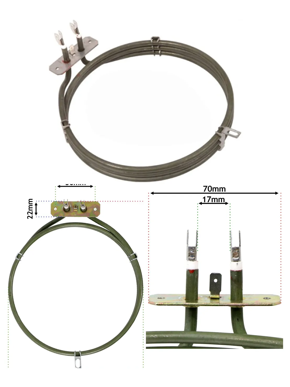 3-Turn Heater Element for Kenwood Fan Oven 2500W 230V