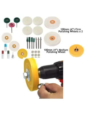 30‑Piece Metal Polishing & Buffing Kit – 3.2 mm Grinding Wheels