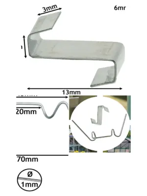 300 Pack Greenhouse Spring Wire Glazing Clips – W & Z Overlap Clamps