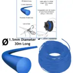 30m Blue Trimmer Line Spool – 1.5mm Universal Auto‑Feed Cord