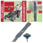 32cm Metal Blade for Ozito ELM-1250U Lawn Mower + Drill Sharpener