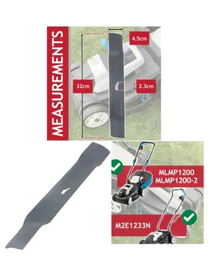 32cm Metal Replacement Blade for Mac Allister MLMP1200 Lawn Mower