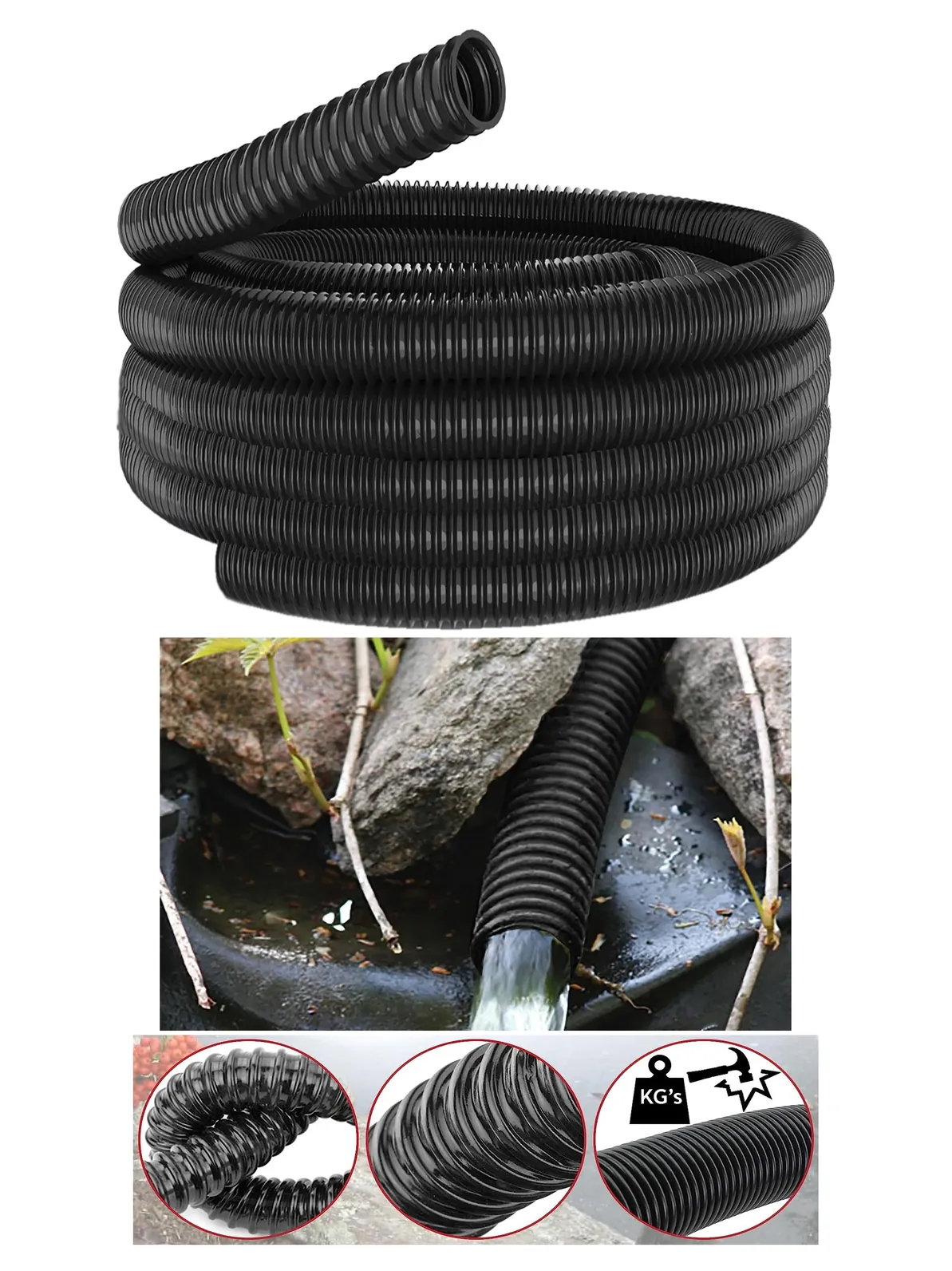 32mm Flexible Pond & Aquarium Hose - 5m Length for Fish Tank Pumps