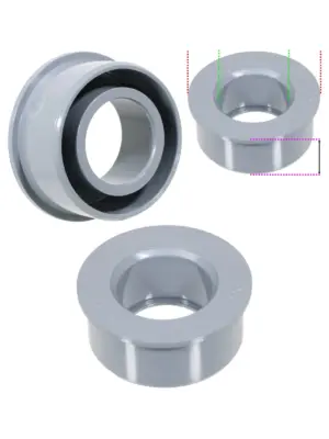 32mm Grey Push‑Fit Pipe Reducer & Seal Ring for Waste Soil Stack