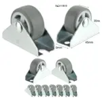 32mm Low-Profile Mini Caster Wheels – Fixed 1" Set of 16 for Cases