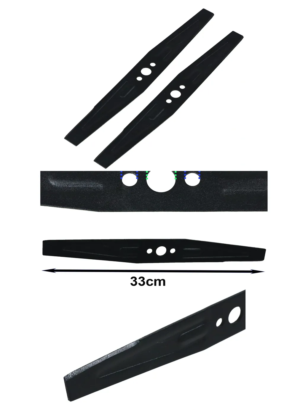 33 cm Metal Blade for Qualcast MEH-33 Hover Lawnmower – Pack of 2