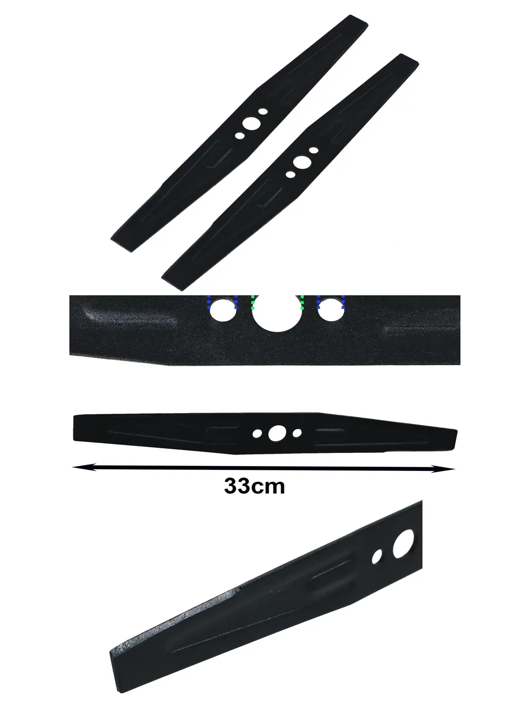 33cm Metal Blade for Spear & Jackson S1733EH Hover Mower 2pcs