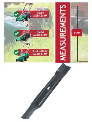 34cm Metal Blade for Qualcast RM34 Lawn Mower