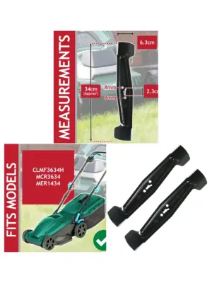34cm Metal Replacement Blade for McGregor Lawnmowers – Pack of 2