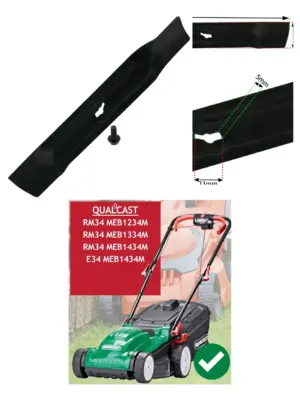 34cm Qualcast RM34 Lawn Mower Blade Replacement Kit with Bolt