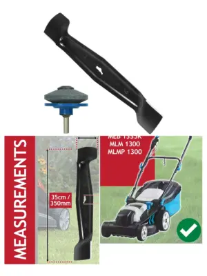 35 cm Lawn Mower Blade + Drill Sharpener – fits MacAllister MEB1335K