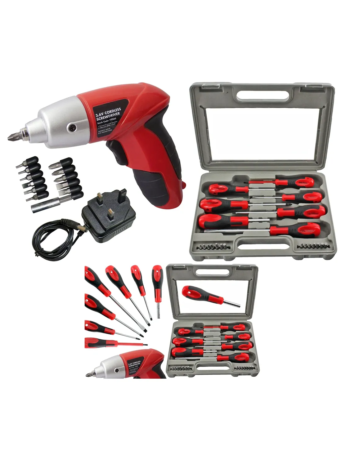 35-Piece Vanadium Magnetic Bit Set + Cordless Electric Screwdriver