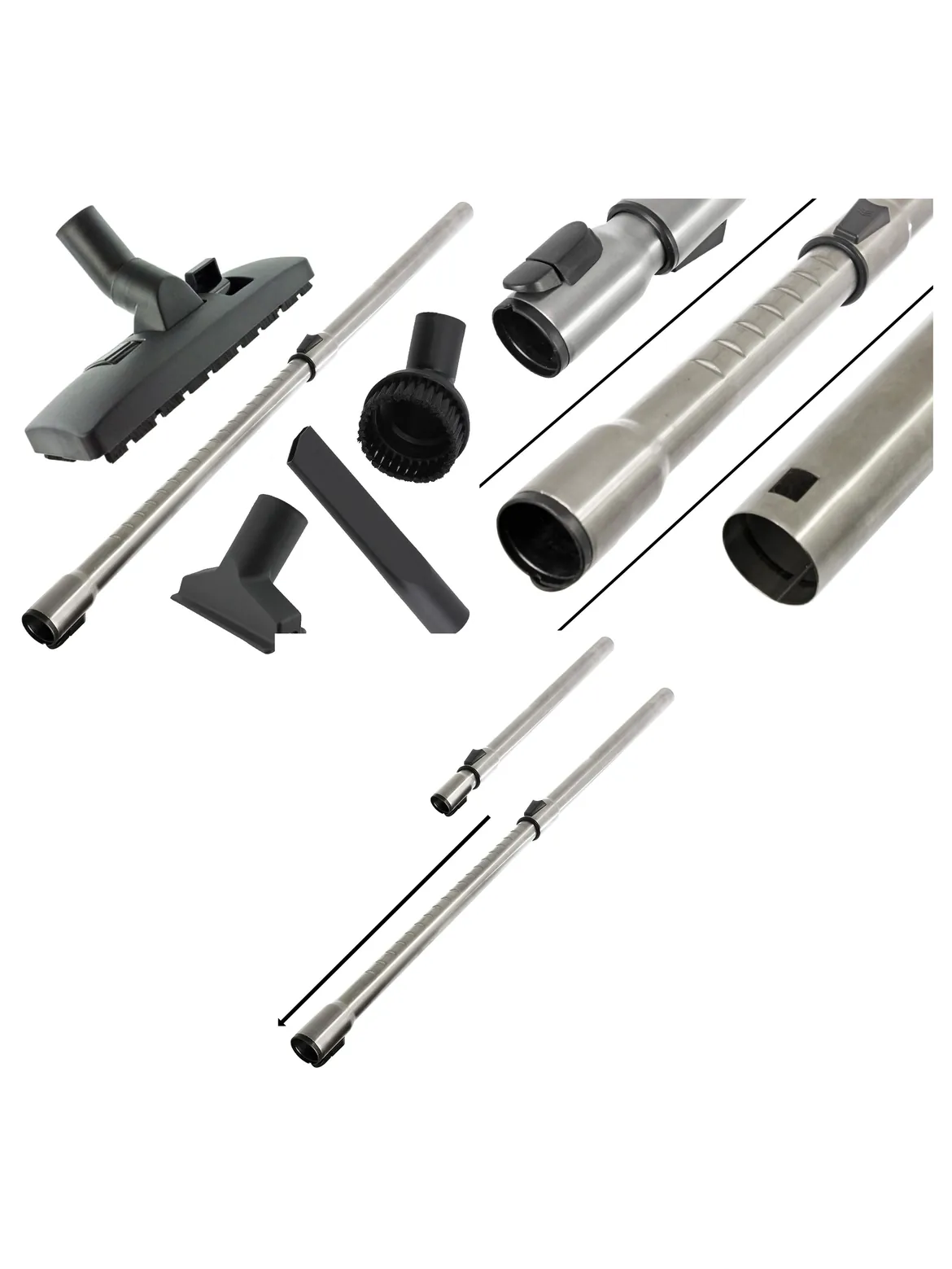 35mm Telescopic Rod for Miele C2/C3 Vacuums – S2000‑S8000 Kit