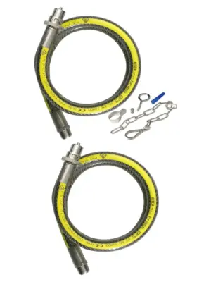 3ft 1/2" Oven Gas Hose with Safety Chain, Straight Bayonet CE