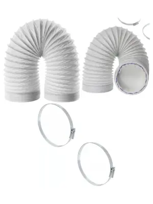 3m Delonghi AC Vent Hose Extension Pipe with Clips – Air Conditioner