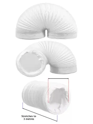 3m Flexible PVC Air Conditioner Vent Pipe 152mm (6") for Bush AC