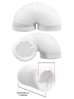 3m Flexible PVC Air Duct Hose – 152mm Diameter Universal Vent Pipe