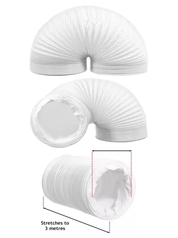 3m Flexible PVC Air Duct Hose – 152mm Diameter Universal Vent Pipe