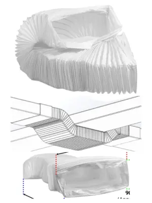 3m Flexible PVC Duct Hose – 220×90mm Rectangular HVAC Vent