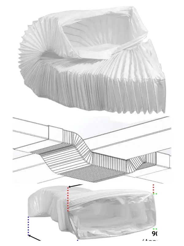 3m Flexible PVC Duct Hose – 220×90mm Rectangular HVAC Vent