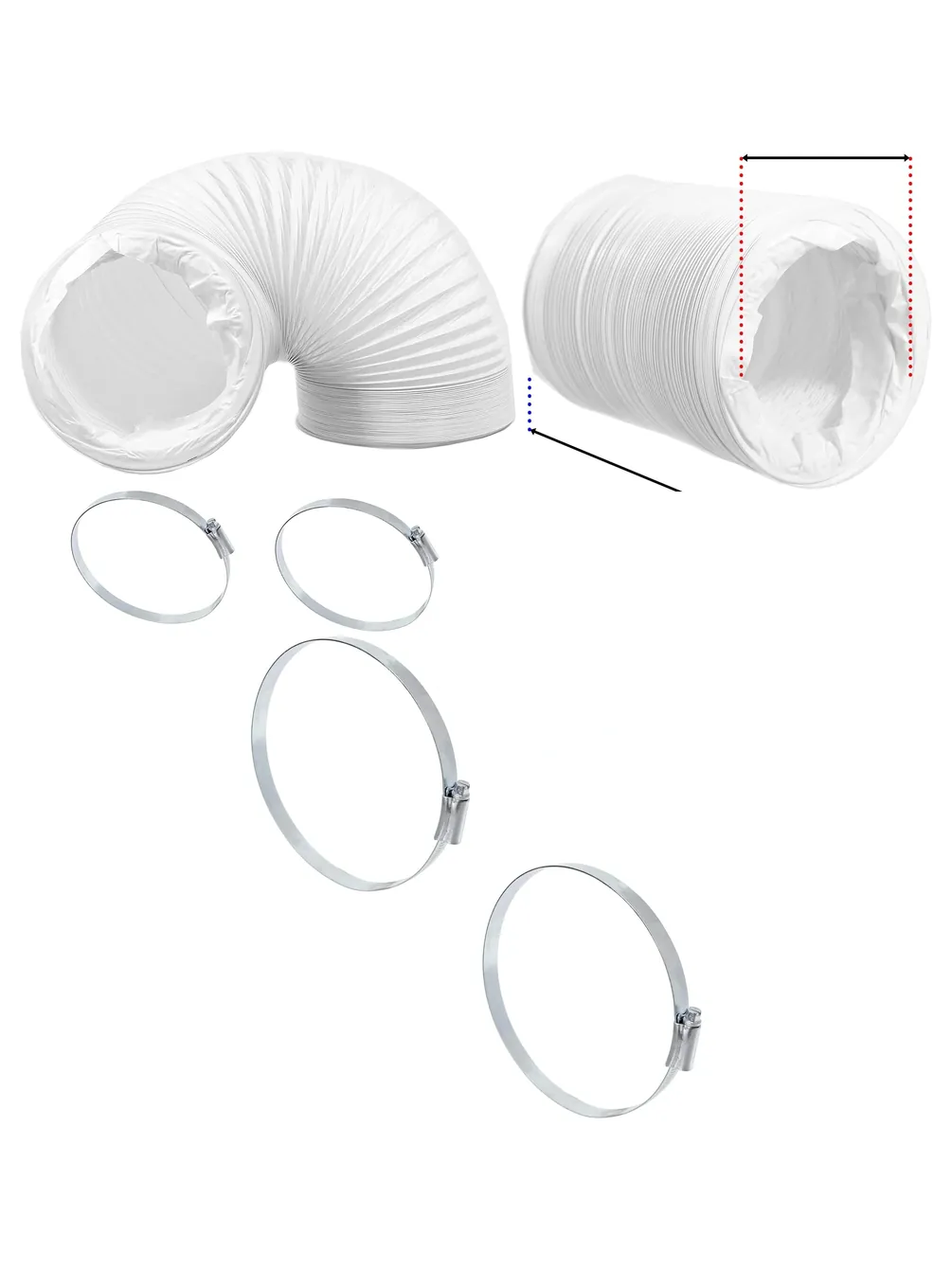 3m Flexible PVC Duct Pipe 152mm for Bush Air Conditioner with 2 Clips