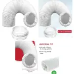 3m Range Hood Vent Hose Kit - 5/5.9" Duct Pipe with Threaded Coupler