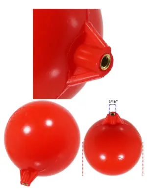 4.5 Plastic Toilet Float with Brass Thread Ballcock Replacement