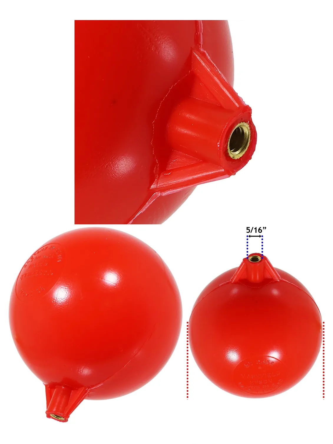 4.5 Plastic Toilet Float with Brass Thread Ballcock Replacement