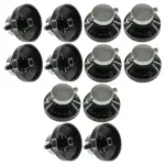 4 Black‑Silver Replacement Knobs for Glen Dimplex Gas Oven & Grill