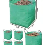 4 Heavy-Duty Large Garden Waste Bags – Tear-Resistant Woven Plastic