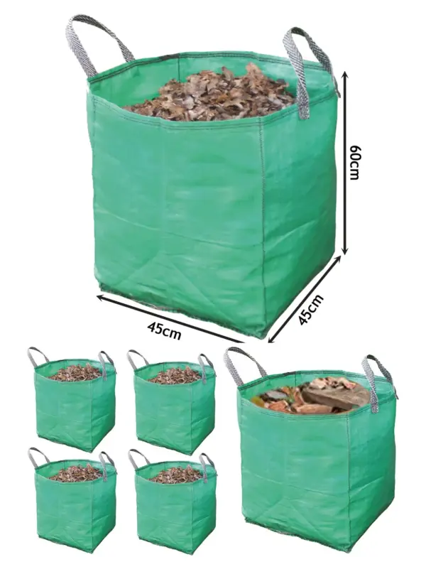 4 Heavy-Duty Large Garden Waste Bags – Tear-Resistant Woven Plastic