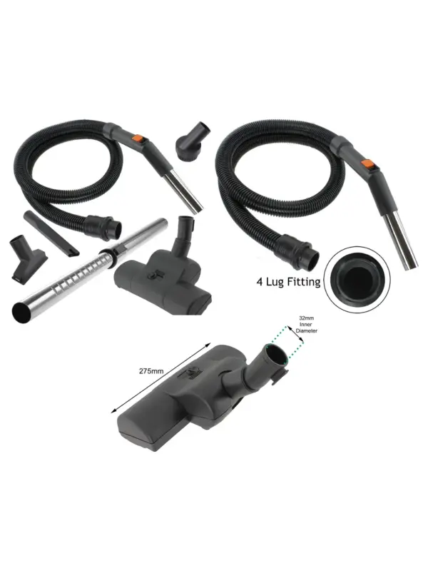 4‑Lug Metal Hose Extension Rod for VAX & Hoover Turbo Floor Tool Kit