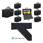 4‑Pack 100L Black Canvas Wardrobe Organizer Bags for Clothes & Shoes