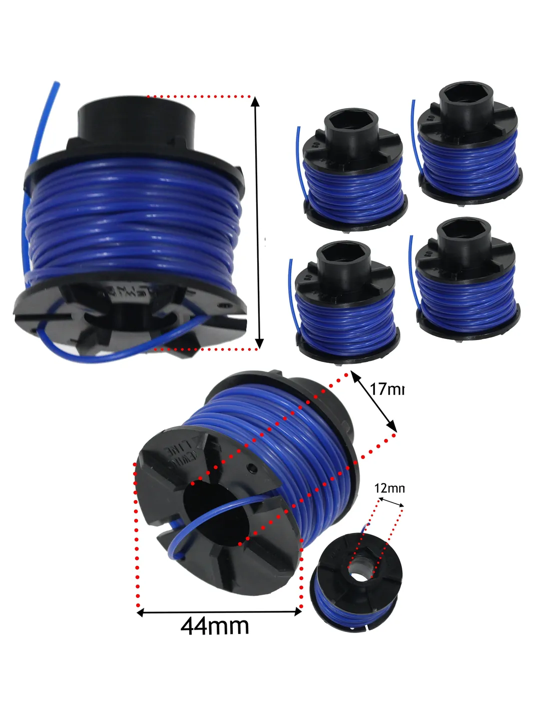 4-Pack 10m Replacement Line for Black & Decker Trimmer with Spool
