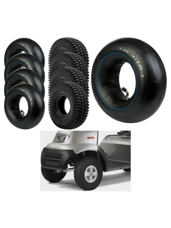 4-Pack 3.00-4 Mobility Scooter Tires – 260×85 Rim & Tube