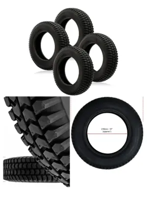 4-Pack 3.00x8 Pneumatic Block‑Tread Tires for 8‑inch Mobility Scooters