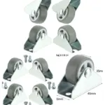 4 Pack 32mm Mini Caster Wheels with Screws for Bed, Drawer & Cabinet