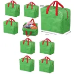 4-Pack 50L Green Laundry Storage Bags - Washable Organizer for Clothes
