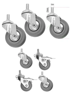 4‑Pack 50mm M10 Swivel Caster Wheels – Braked & Non‑Braked carts