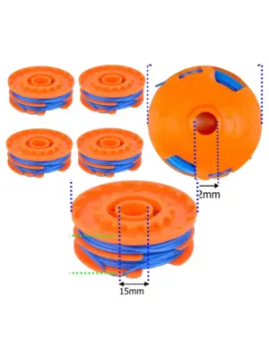 4-Pack 5m Twin-Line Spool for Titan TTB820GGT Grass Trimmer