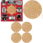4 Pack Brown Non‑Stick Perforated Drawer Liners for Air Fryer & Cooker