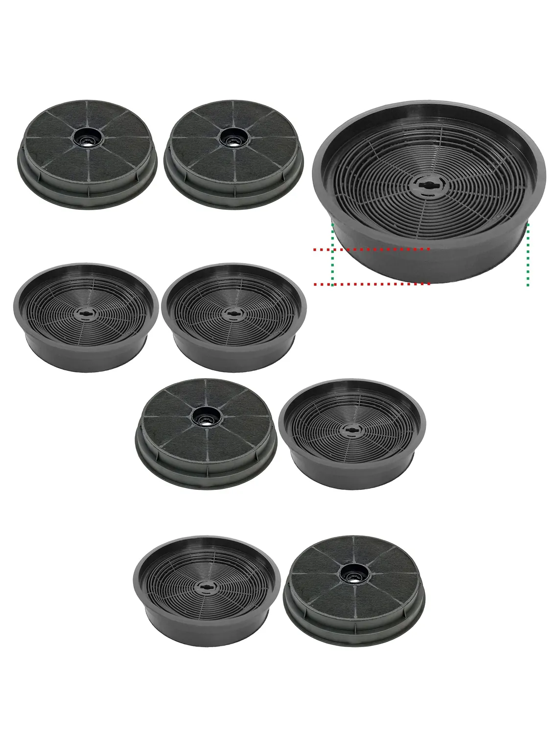 4-Pack Carbon Filter for Glen Dimplex B11KMCS B1-1KM-CS Cooker Hood