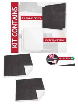 4 Pack Carbon Foam Grease Filters for Siemens Hood, 57x47 cm