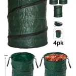 4 Pack Collapsible 90L Garden Trash Bags with Handles Reusable